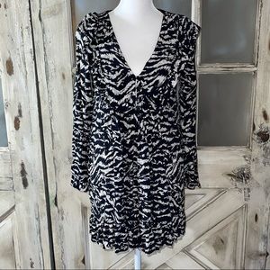 Zara ruffle mini dress black/white size small